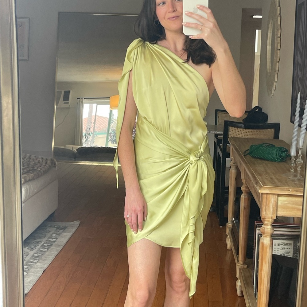 BAOBAB Light Green One Shoulder Dress Sz XS